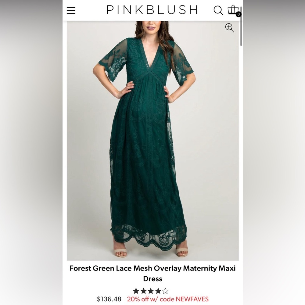 Pink blush green maternity dress size Med